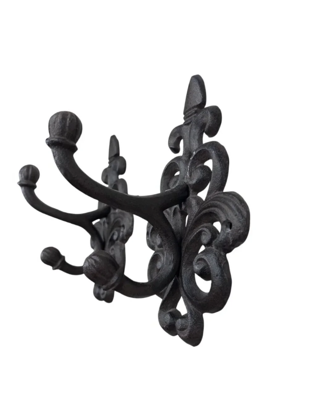 Cast Iron Fleur De Lis Curtain Rod Hanger Decorative Hooks
